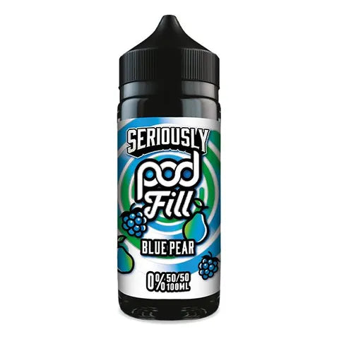 seriously podfill 100ml blue pear on white background
