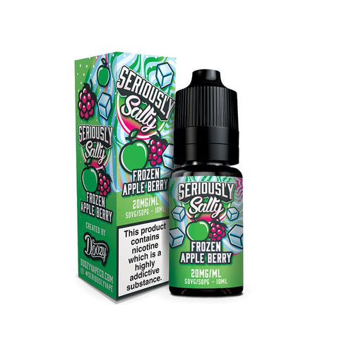 Seriously Salty 10ml Nic Salt E-Liquid Frozen Apple Berry / 5mg On White Background