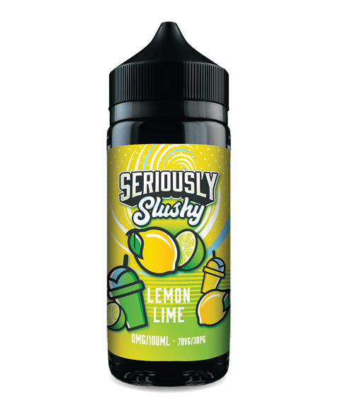 Seriously Slushy 100ml Shortfill E-Liquid by Doozy Vape Co Lemon Lime On White Background