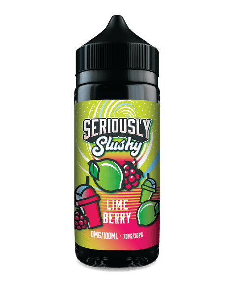 Seriously Slushy 100ml Shortfill E-Liquid by Doozy Vape Co Lime Berry On White Background