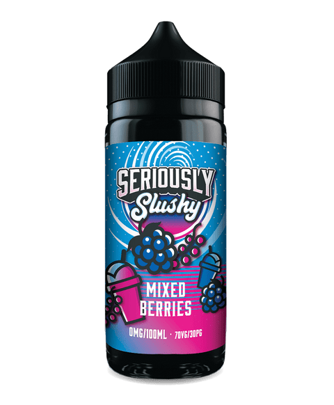 Seriously Slushy 100ml Shortfill E-Liquid by Doozy Vape Co Mixed berries On White Background