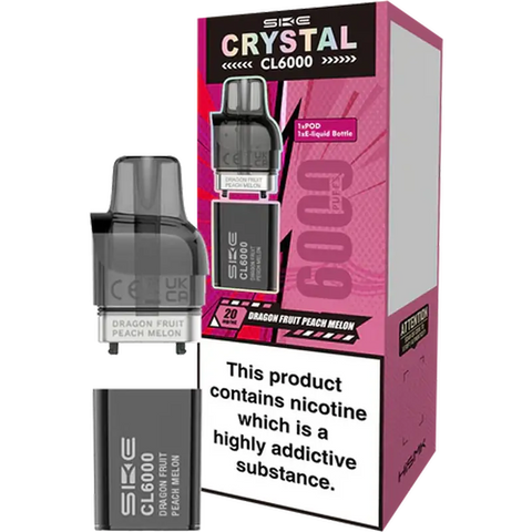 SKE Crystal CL6000 Replacement Pods Dragon Fruit Peach Melon