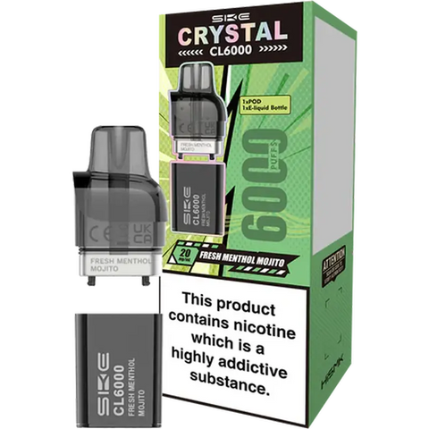 SKE Crystal CL6000 Replacement Pods Fresh Menthol Mojito