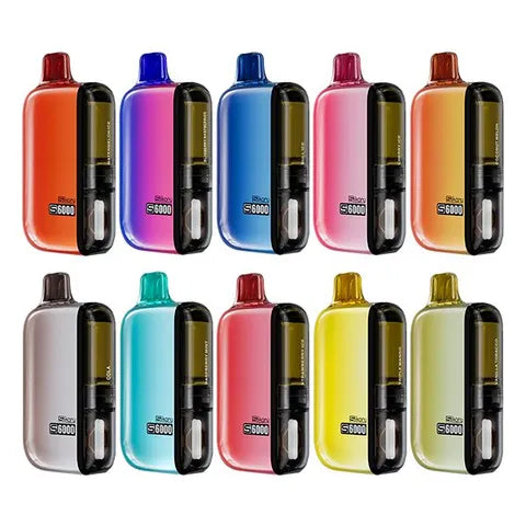 ske sikary s6000 pod vape all colours on white background