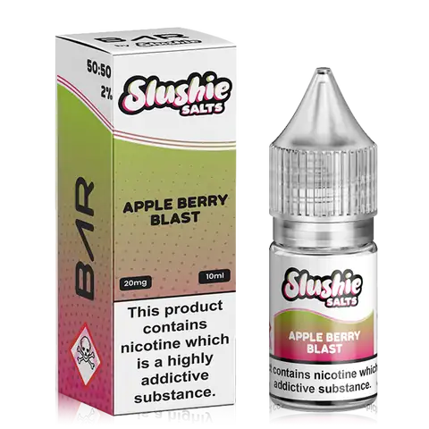 Slushie Bar Salt E-Liquids Apple Berry Blast / 10mg On White Background