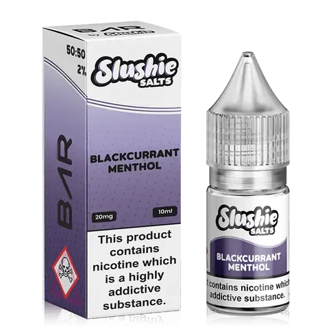Slushie Bar Salt E-Liquids Blackcurrant Menthol / 10mg On White Background