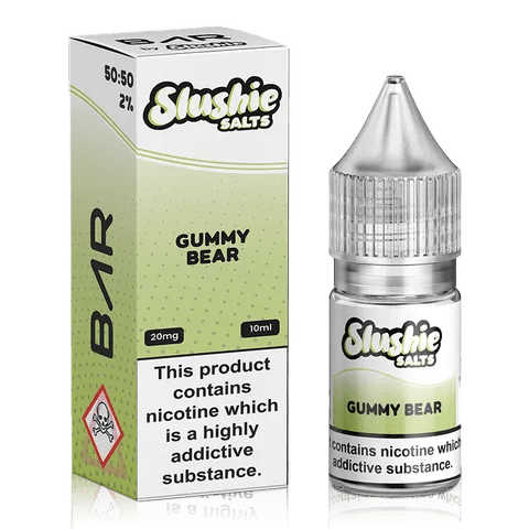 Slushie Bar Salt E-Liquids Gummy Bear / 10mg On White Background