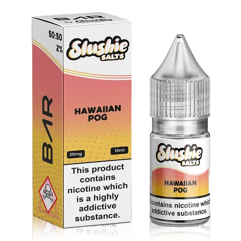 Slushie Bar Salt E-Liquids Hawaiian Pog / 10mg On White Background