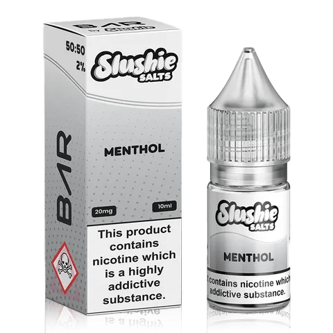 Slushie Bar Salt E-Liquids Menthol Bar / 10mg On White Background
