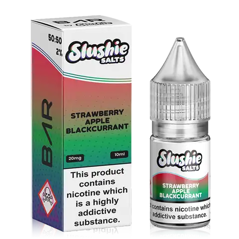Slushie Bar Salt E-Liquids Strawberry Apple Blackcurrant / 10mg On White Background