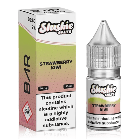 Slushie Bar Salt E-Liquids Strawberry Kiwi / 10mg On White Background