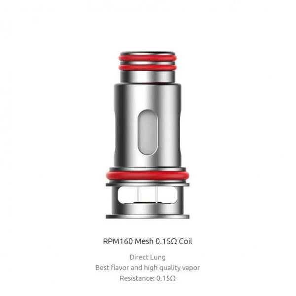 SMOK RPM160 Replacement 0.15ohm Mesh Coil On White Background