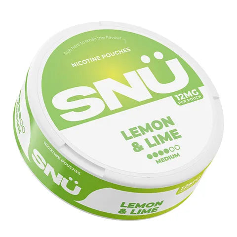 snu lemon lime 12mg nicotine pouch on white background