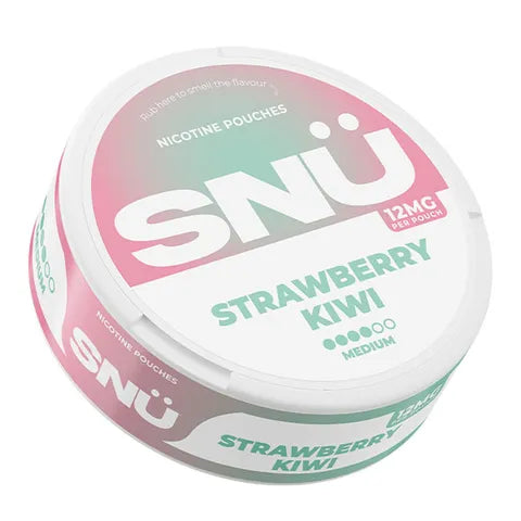 snu strawberry kiwi 12mg nicotine pouch on white background