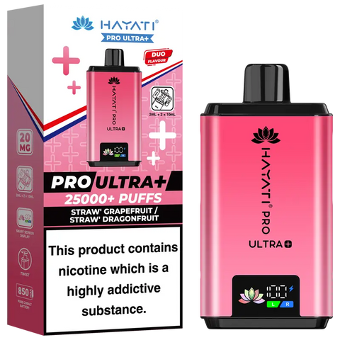 Hayati Pro Ultra Plus 25k Prefilled Vape Kit Straw' Guava Dragon Berries