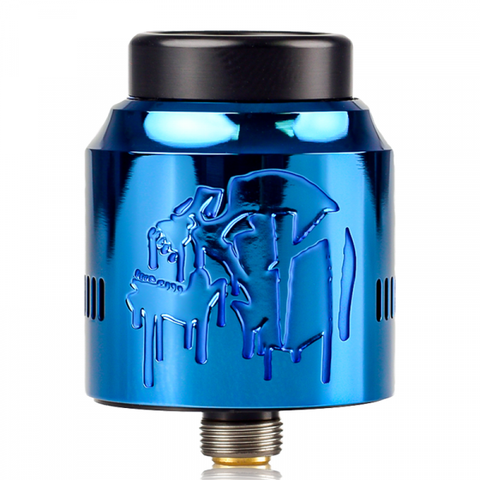 Suicide Mods Nightmare RDA 25mm Electric Blue On White Background