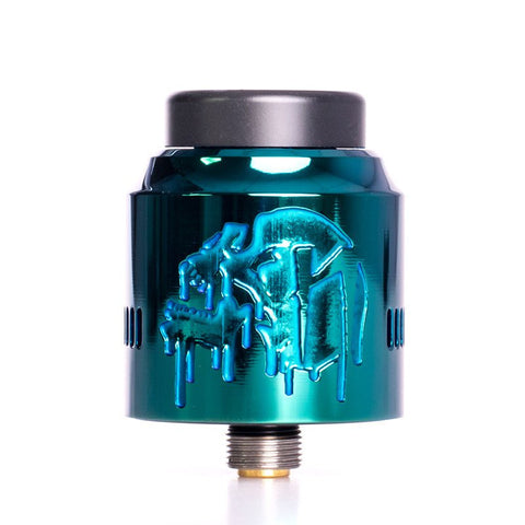 Suicide Mods Nightmare RDA 25mm Electric Green On White Background
