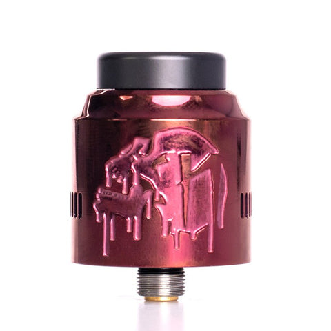 Suicide Mods Nightmare RDA 25mm Electric Red On White Background