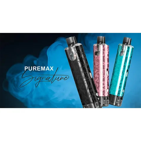 sxmini puremax signature pod vape kit all colours on white background