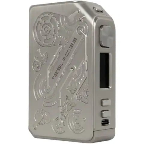 Teslacigs Punk 2 Box Mod 220W Matte Stainless Steel On White Background