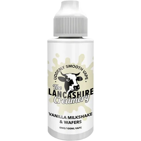 The Lancashire Creamery 100ml Shortfill Vanilla Milkshake & Wafers