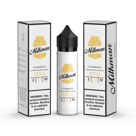 The Milkman E-Liquids 50ml Shortfill Vanilla Custard On White Background