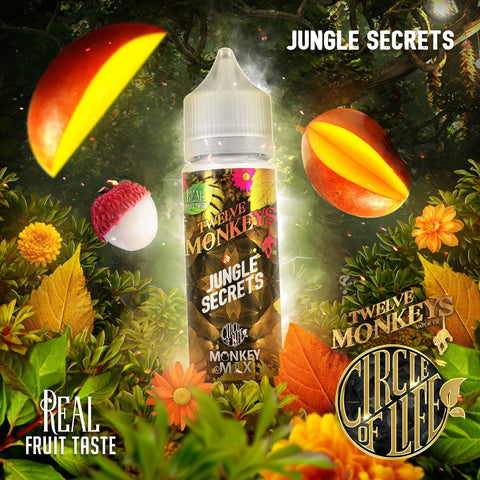 Twelve Monkeys E-Liquids - Circle of Life 50ml Shortfill Jungle Secrets On White Background