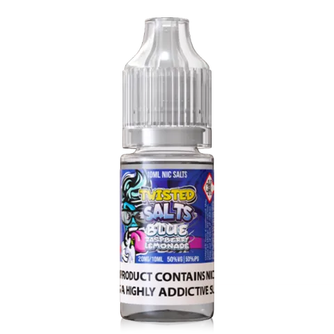 Twisted Salts 10ml Nic Salt E-Liquids 20mg / Blue Raspberry Lemonade On White Background