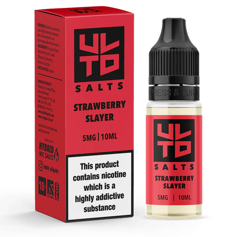 ULTD E-Liquids 10ml Nic Salts 10mg / Strawberry Slayer On White Background