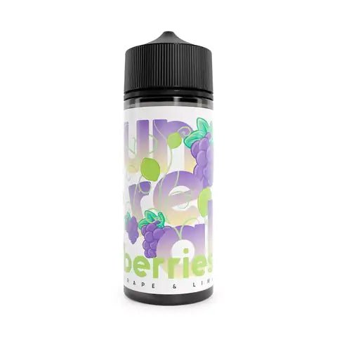 Unreal Berries 100ml Shortfill E-Liquids Grape & Lime On White Background