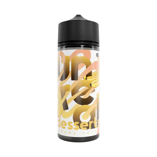 unreal desserts banana toffee 100ml on white background