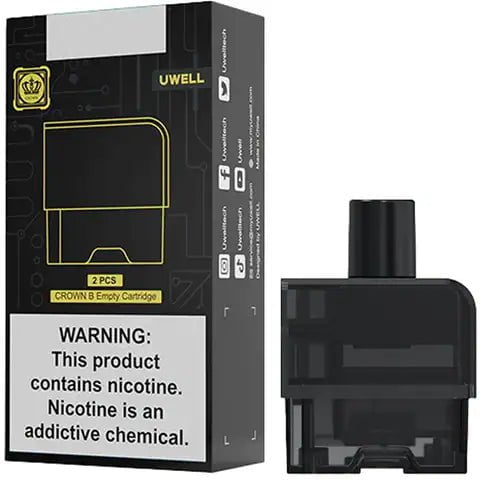 Uwell Crown B Replacement Pod 2 Pack On White Background