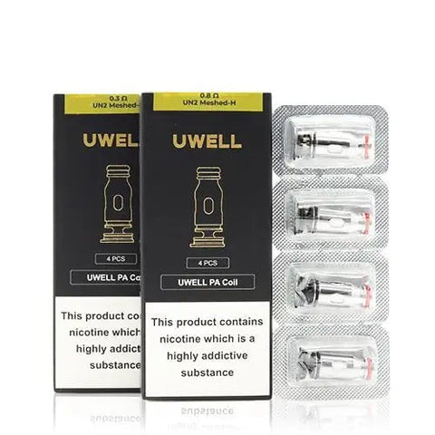 Uwell Crown D, PA Replacement Coils 0.3ohm On White Background