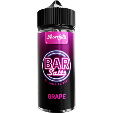 vampire vape bar salts shortfill grape bottle on a clear background