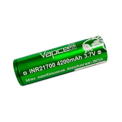 Vapcell INR 21700 4200mAh Battery On White Background