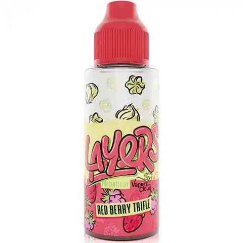 Vaperz Cloud Layers 100ml Shortfill E-Liquids Red Berry Trifle On White Background