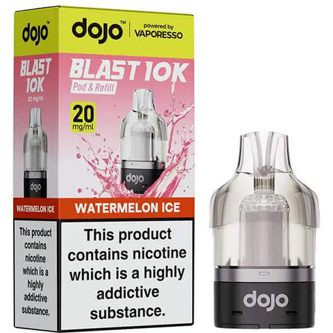 Vaporesso Dojo Blast 10K Pods: 2ml Pod + 8ml Refill Capacity Vaporesso Dojo Blast 10K Pods: 2ml Pod + 8ml Refill Capacity
