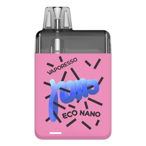 vaporesso eco nano peach pink on white background