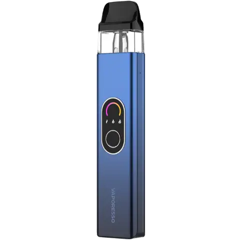 vaporesso xros 4 pod vape kit in blue colour on clear background