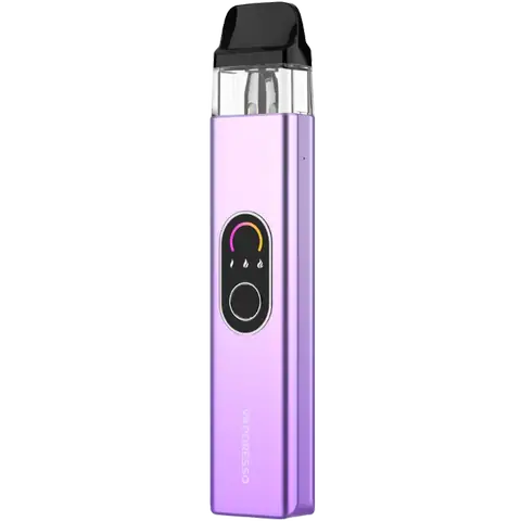 vaporesso xros 4 pod vape kit in lilac colour on clear background
