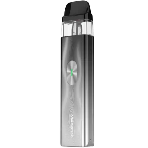 vaporesso xros 4 mini pod vape kit in space grey colour on clear background