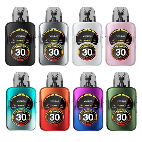 voopoo argus a pod vape kit all colours on white background