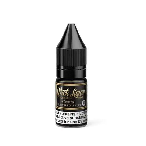 Wick Liquor 10ml Nic Salts Contra Shattered / 10mg On White Background