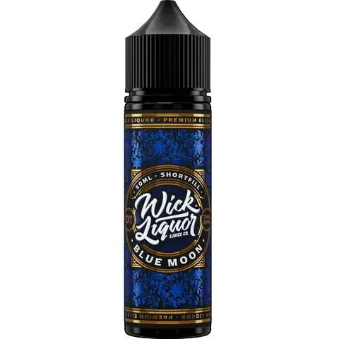 Wick Liquor 50ml Shortfill Juice Range Blue Moon On White Background