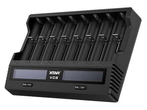 Xtar VC8 3A Fast Battery Charger On White Background