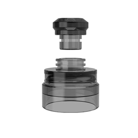 Yachtvape Claymore RDA Cap with Drip Tip Black On White Background