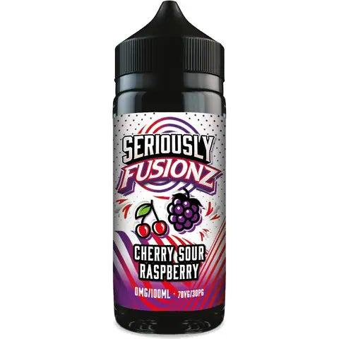 Doozy Seriously Fusionz cherry sour raspberry 100ml Bottle on white background